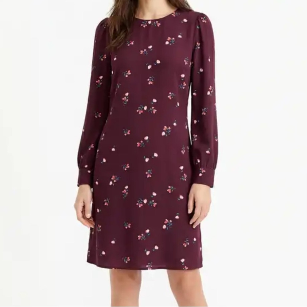 OLD NAVY Floral Print Burgundy Ditsy Dress
